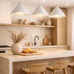 Blue Ceramic Kitchen Island Pendant Light Handmade Rustic Hanging Lamp Farmhouse Ceiling Lighting - thumbnail 3