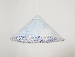 Blue Ceramic Kitchen Island Pendant Light Handmade Rustic Hanging Lamp Farmhouse Ceiling Lighting - thumbnail 1