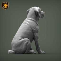 Labrador Retriever - Sitting Pose - Unpainted Abs Resin Model - Realistic Dog Sculpture - thumbnail 4