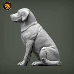 Labrador Retriever - Sitting Pose - Unpainted Abs Resin Model - Realistic Dog Sculpture - thumbnail 3