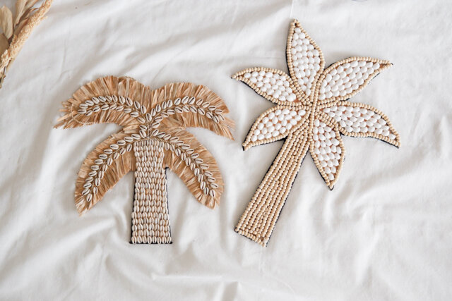 Palm Tree Shell Nursery Decor, Boho Wall Sea Ornament, Shelf Decoration, Coconut Hanging - image 1