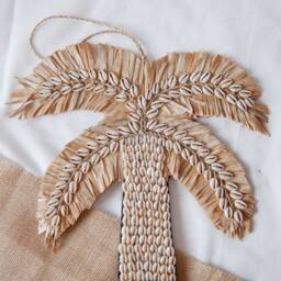 Palm Tree Shell Nursery Decor, Boho Wall Sea Ornament, Shelf Decoration, Coconut Hanging - thumbnail 4