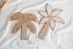 Palm Tree Shell Nursery Decor, Boho Wall Sea Ornament, Shelf Decoration, Coconut Hanging