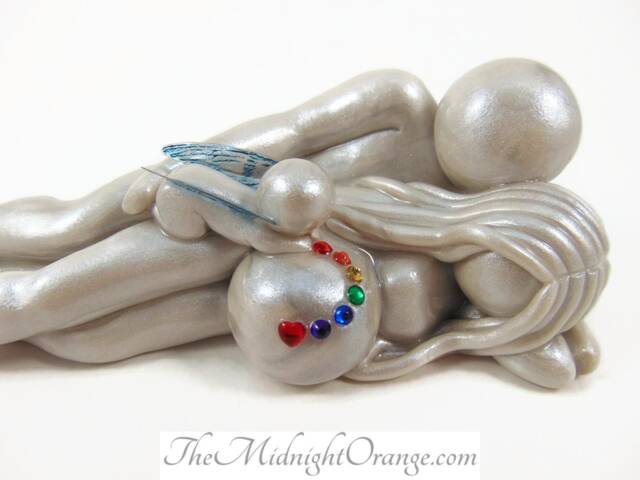 Rainbow Baby Sculpture - Pregnancy After Loss Gift By The Midnight Orange You Choose Wings - image 1