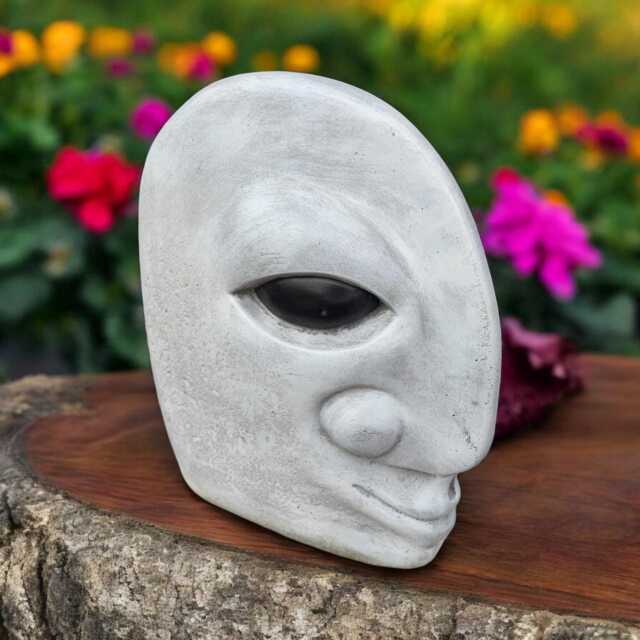 Concrete Abstract Face Statue Stone Modern Head Sculpture Minimalist Art Decor Outdoor Garden Ornament Cement Home Accent Gift - image 1