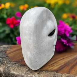 Concrete Abstract Face Statue Stone Modern Head Sculpture Minimalist Art Decor Outdoor Garden Ornament Cement Home Accent Gift - thumbnail 2