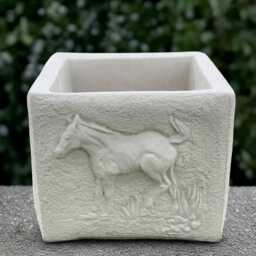 Massive Planter Statue Concrete Flower Pot Sculpture Cement Animal Decor Horse Lover Gift Handmade Ornament Garden & Home Art - thumbnail 1