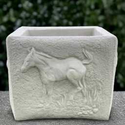 Massive Planter Statue Concrete Flower Pot Sculpture Cement Animal Decor Horse Lover Gift Handmade Ornament Garden & Home Art - thumbnail 3