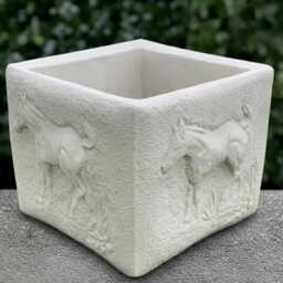 Massive Planter Statue Concrete Flower Pot Sculpture Cement Animal Decor Horse Lover Gift Handmade Ornament Garden & Home Art - thumbnail 4
