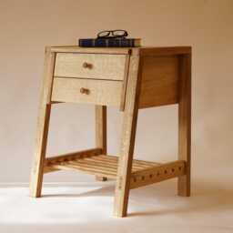 Handmade Solid Oak Bedside Table Custom Nightstand With Drawers - thumbnail 2