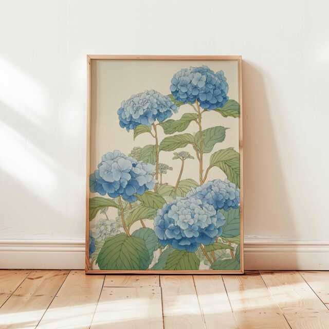 Hydrangea Poster, Botanical Wall Art, Flower Print, Decor, Nature Floral Artwork, Prints, Bloom Decor