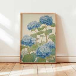 Hydrangea Poster, Botanical Wall Art, Flower Print, Decor, Nature Floral Artwork, Prints, Bloom Decor - thumbnail 1