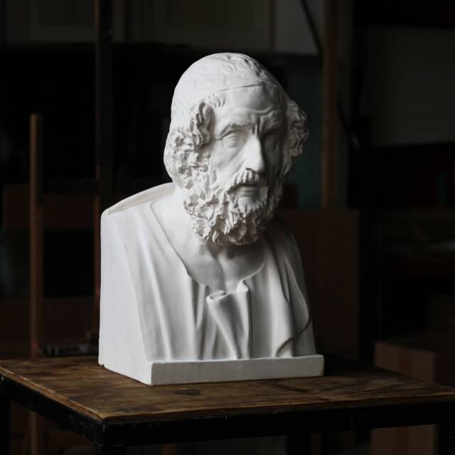 Very Large Bust Of Homer, Greek Plaster Sculpture, Roman Copy Indoor Statue - image 1