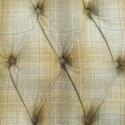 British Handmade Beige Mustard Tartan Wool Chesterfield High Back Wing Chair - thumbnail 4