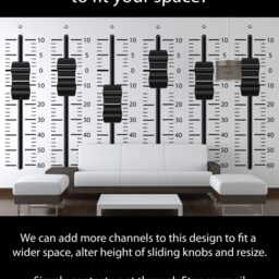Mixing Console Sliders Wall Decal - Recording Studio Music Producer Sound Waves Audio Speakers By Marcos Crespo & Blazing Vault - thumbnail 4