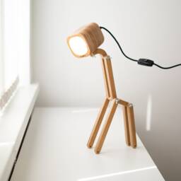 Plywood Giraffe Desk Lamp, Modern Table Library Decor - thumbnail 2