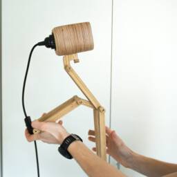Plywood Giraffe Desk Lamp, Modern Table Library Decor - thumbnail 3