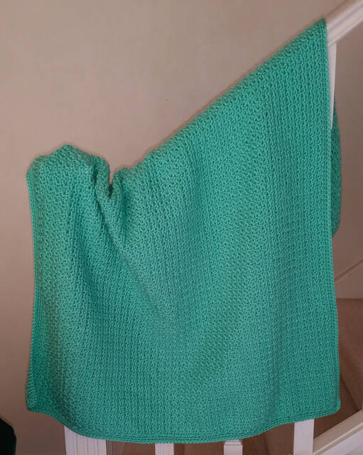 Hand Crochet Mint Peppermint Baby Blanket Or Knee Rug/Lapghan - image 1