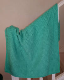 Hand Crochet Mint Peppermint Baby Blanket Or Knee Rug/Lapghan - thumbnail 1