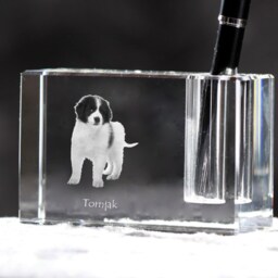 Tronjak , Crystal Pen Holder With Dog, Souvenir, Decoration, Limited Edition, Collection - thumbnail 2