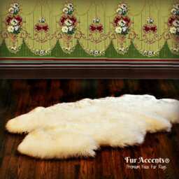 Faux Fur Sheepskin Area Rug - Shaggy Icelandic Quatro Pelt, Usa Made - thumbnail 1