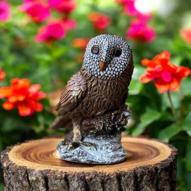 Concrete Sitting Owl Statue Stone Garden Bird Figurine Cement Wildlife Sculpture Outdoor Yard Ornament Front Door Gift For Lover - image 1