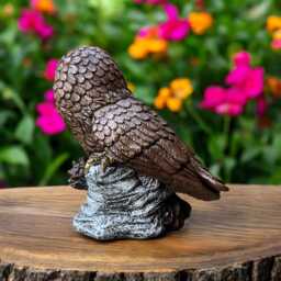Concrete Sitting Owl Statue Stone Garden Bird Figurine Cement Wildlife Sculpture Outdoor Yard Ornament Front Door Gift For Lover - thumbnail 3