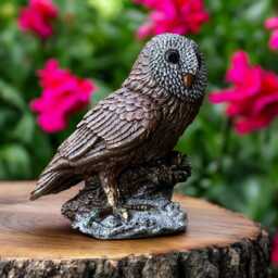 Concrete Sitting Owl Statue Stone Garden Bird Figurine Cement Wildlife Sculpture Outdoor Yard Ornament Front Door Gift For Lover - thumbnail 2