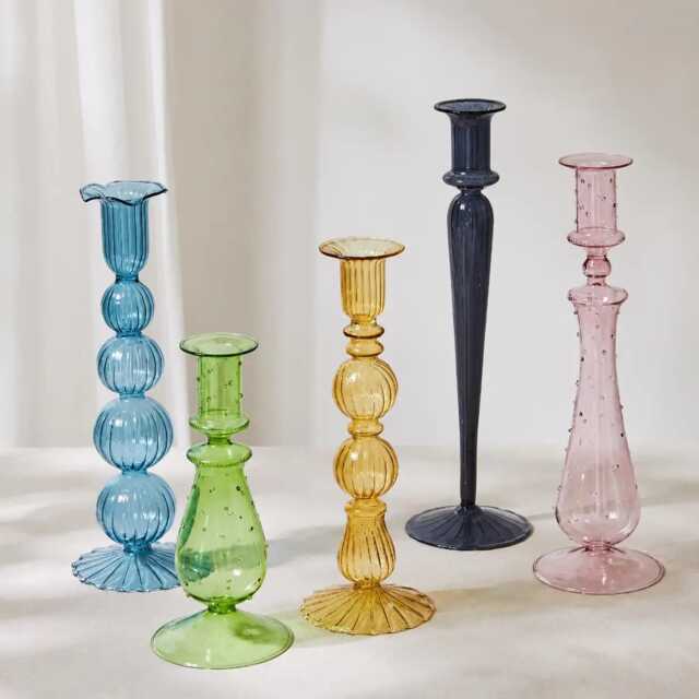 Creative Artist Style Glass Candlestick Holder - Candle Table Home Decor Candlesticks Vase - image 1