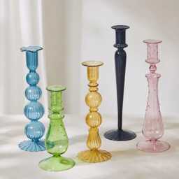 Creative Artist Style Glass Candlestick Holder - Candle Table Home Decor Candlesticks Vase - thumbnail 1