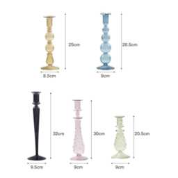 Creative Artist Style Glass Candlestick Holder - Candle Table Home Decor Candlesticks Vase - thumbnail 2