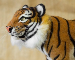 Made To Order Needle Felted Tiger Custom Needle Felted Animal Sculpture - thumbnail 1