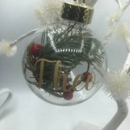 Personalised Christmas Bauble, Woodland Tree Decoration, Name Ornament, Berry - thumbnail 4