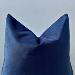 Navy Blue Velvet Pillow Cover Euro Sham, Boho Lumbar Cushion - All Duties Paid Usa - thumbnail 3