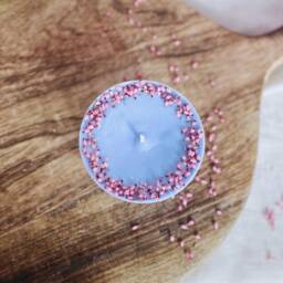 Large Scented Pillar Candle, Candle Gift For Her, Dried Flower in A Box, Gift Idea Women, Long Lasting Candle, Birthday - thumbnail 3