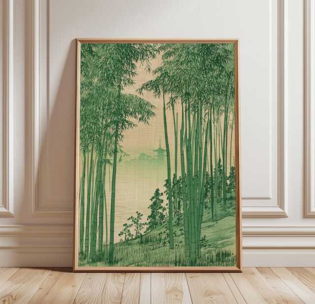 Bamboo Forest Poster, Japanese Landscape Print, Zen Wall Art - image 1