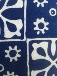 Batik Pillow Cover Handprinted Navy Blue Cotton Cushion, Boho Decor - thumbnail 1