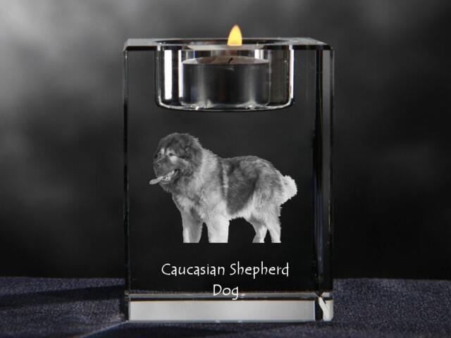 Caucasian Shepherd Dog, Crystal Candlestick With Dog, Souvenir, Decoration, Limited Edition, Collection - image 1