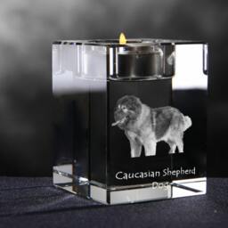 Caucasian Shepherd Dog, Crystal Candlestick With Dog, Souvenir, Decoration, Limited Edition, Collection - thumbnail 2