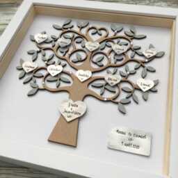 Diamond Wedding Anniversary Gift For 60Th Personalised Family Tree Frame By Little Jenny Wren - thumbnail 1