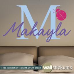 Personalized Name Monogram Wall Decal Ladybug Nursery Decor - thumbnail 3