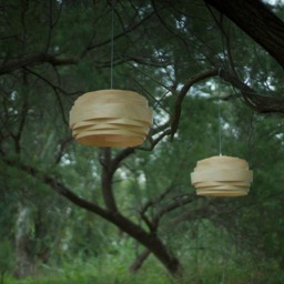 Japandi Kitchen-And-Dining Room Light Fixture- Wabi Sabi Lighting Pendant Wood Veneer Handcrafted Ceiling Lamp-Drum Chandelier - Cloud - thumbnail 3