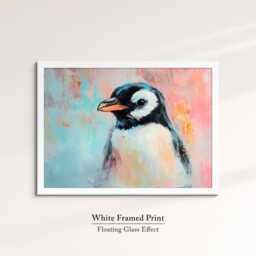 Penguin Abstract Oil Painting Framed Print & Canvas Large Sizes Wall Art Poster Animal Home Decor Interior Gift Idea - thumbnail 3