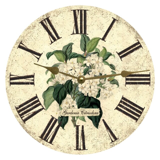 White Floral Clock - Gardenia Flower Wall Clock - image 1