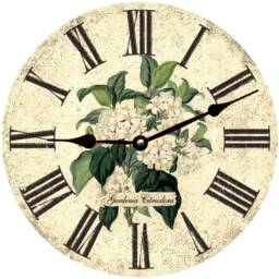White Floral Clock - Gardenia Flower Wall Clock - thumbnail 3