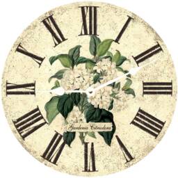 White Floral Clock - Gardenia Flower Wall Clock - thumbnail 2