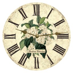 White Floral Clock - Gardenia Flower Wall Clock - thumbnail 1
