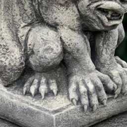 Stone Gargoyle Statue Concrete Monster Sculpture Cement Guardian Decor Handmade Demon Ornament Front Door Figurine - thumbnail 2