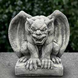 Stone Gargoyle Statue Concrete Monster Sculpture Cement Guardian Decor Handmade Demon Ornament Front Door Figurine - thumbnail 1