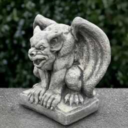 Stone Gargoyle Statue Concrete Monster Sculpture Cement Guardian Decor Handmade Demon Ornament Front Door Figurine - thumbnail 3